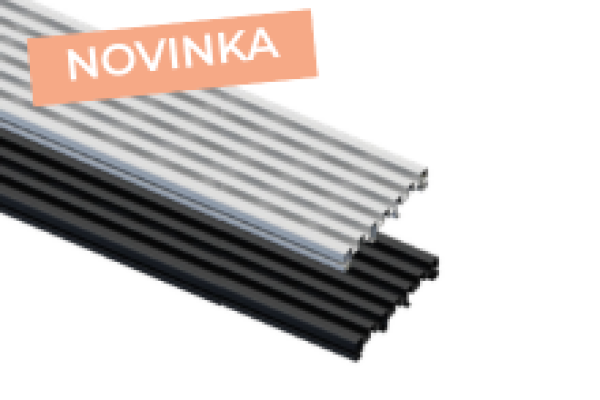 Detail 2 větracích mřížek terasy Silvadec v černé a šedé barvě